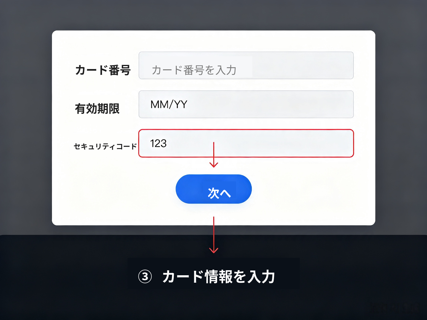 クレジットカード入力